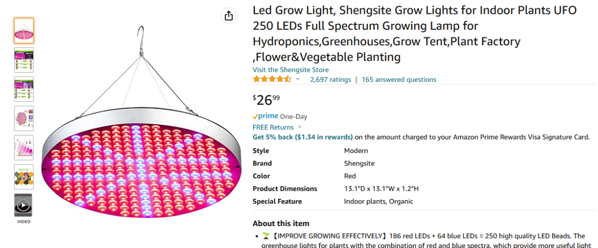 Led grow light shengsite 50w grow lights for indoor plants ufo 250 leds full hotsell