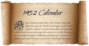 1452 Calendar: What Day Of The Week