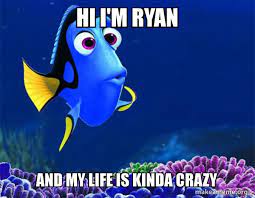 hi i'm ryan AND MY LIFE IS KINDA CRAZY - Dory from Nemo (5 second memory) |  Make a Meme'm ryan AND MY LIFE IS KINDA CRAZY - Dory from Nemo (5 second memory) |  Make a Meme