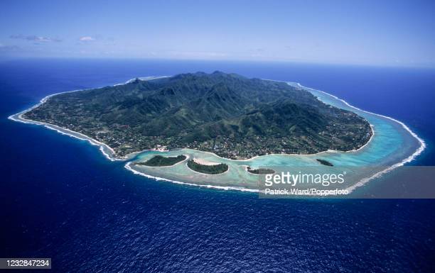 an-aerial-view-of-rarotonga-and-its-motuls-or-islets-the-largest-of-picture-id1232847234.jpg