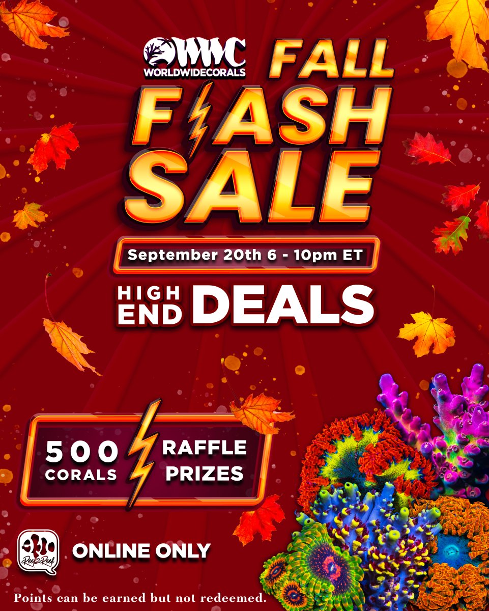WWC 2024 Fall Flash Sale September 20th 6-10PM ET | Reef2Reef