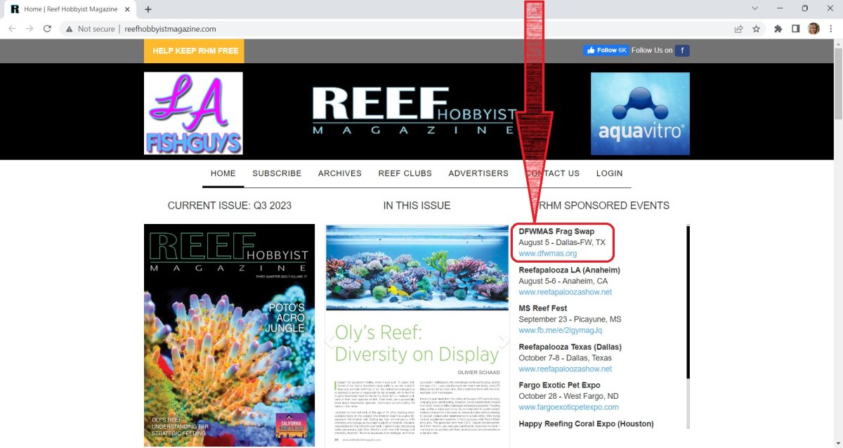 Reef Hobbyist Magazine promoting Frag Swap August 5th.jpg
