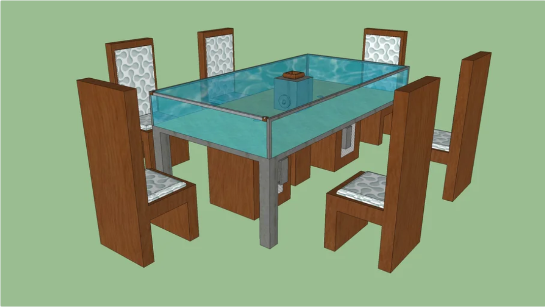 Aquarium dining on sale table