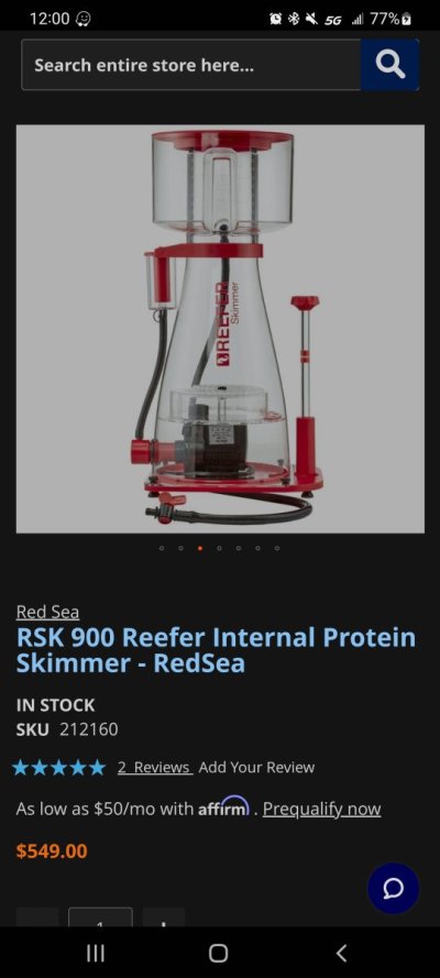 Red Sea RSK 900 protein skimmer NEW