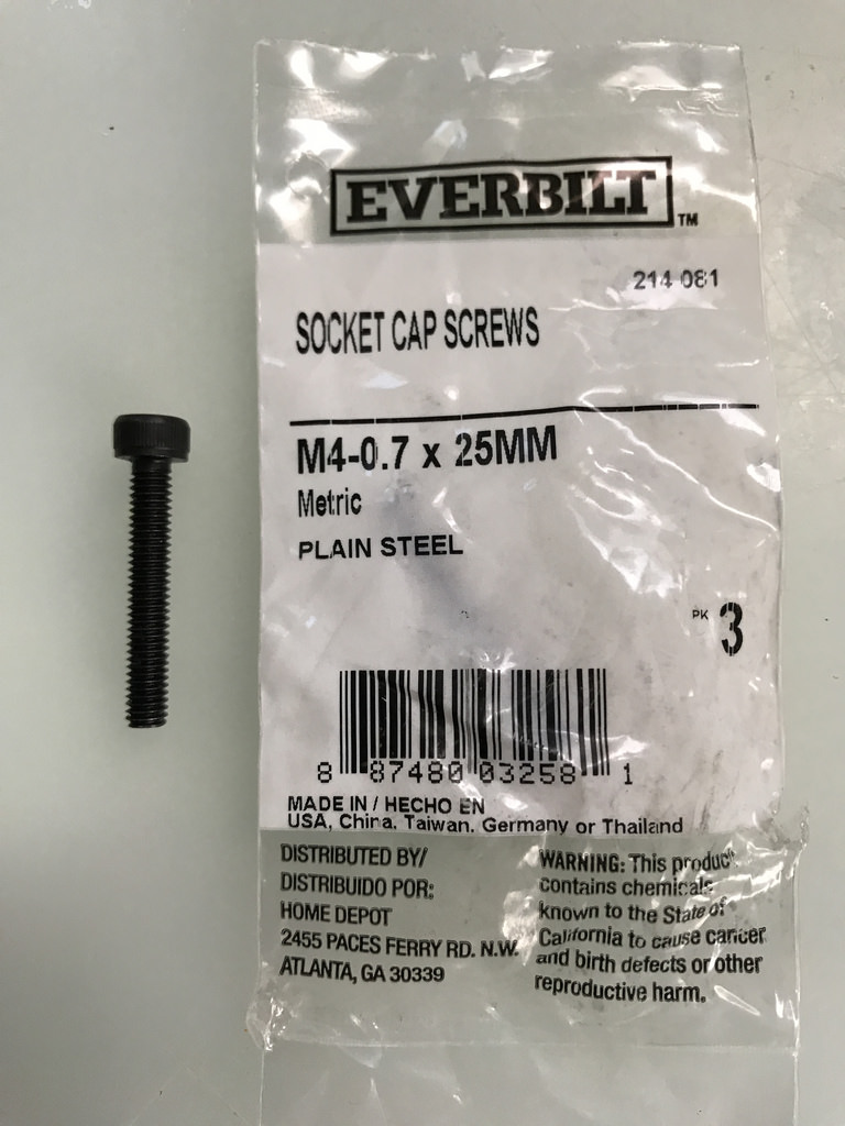 M4 Screws needed for install