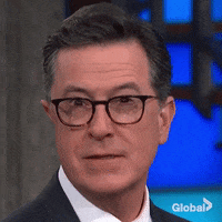 suspicious stephen colbert GIF by globaltv