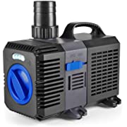 Flexzion Pond Pump Submersible (800GPH) Adjustable Flow Inline Aquarium Fountain Waterfall Koi Fish Salt Fresh Water Filter with Set of Outlet Adapter, Opens in a new tab