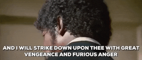 samuel l jackson and i will strike down upon thee with great vengeance and furious anger GIF