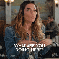 Happy What Are You Doing Here GIF by Schitt's Creek