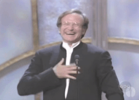 Robin Williams Kiss GIF by The Academy Awards