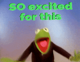 So Excited Kermit GIF by MOODMAN