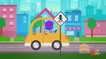 driving slow down GIF by Super Simple