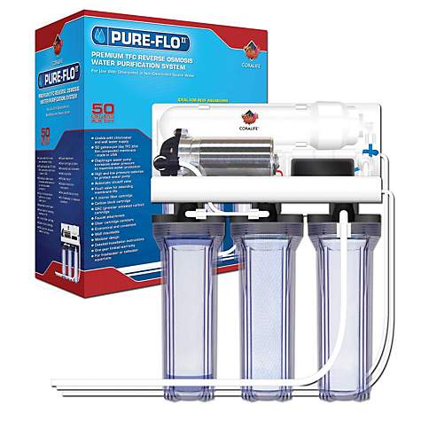 Coralife Pure Flo II 50 Gallon Reverse Osmosis 3 Canister System with Pump